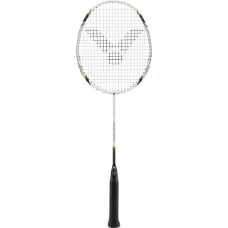 Victor Dziecięca rakieta do badmintona G 7500 JR (76g/wyważona/sztywna) biała - naciągnięta -